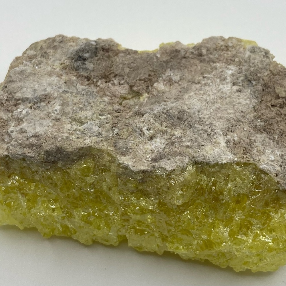 French Sulfur Specimen - Vibrant Yellow on Matrix - Picture 4 of 7